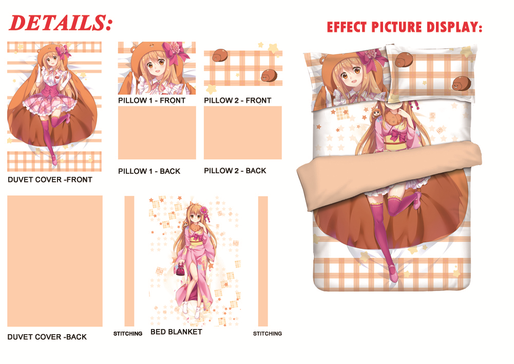 Umaru Doma - Himouto Umaru Chan Anime 4 Pieces Bedding Sets,Bed Sheet Duvet Cover